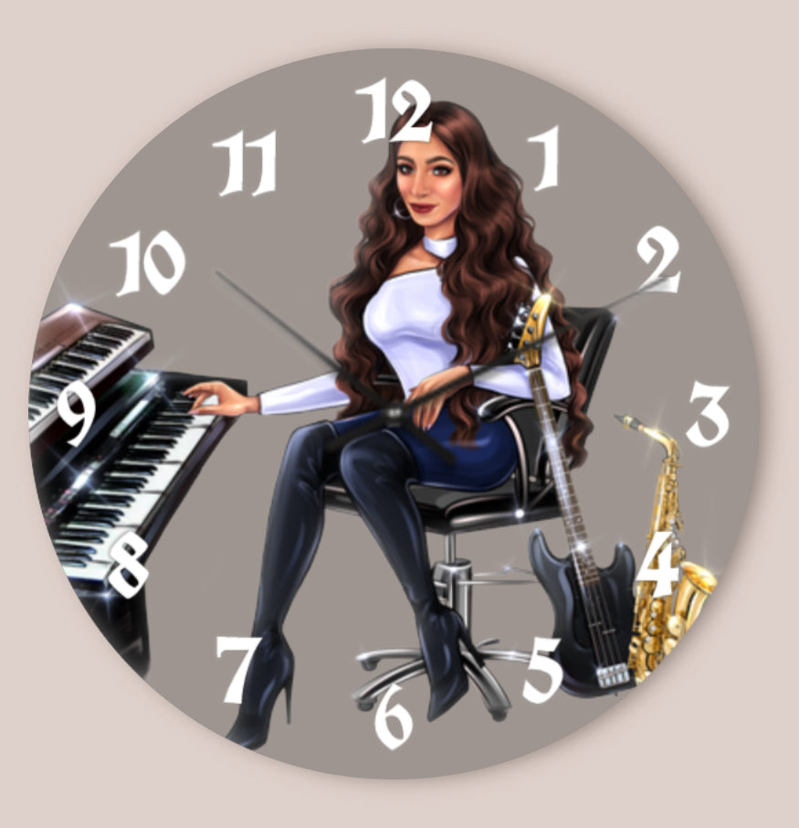 Bundle: Wanduhr & Hoodie (grau) - Musiker Merchandise Shop