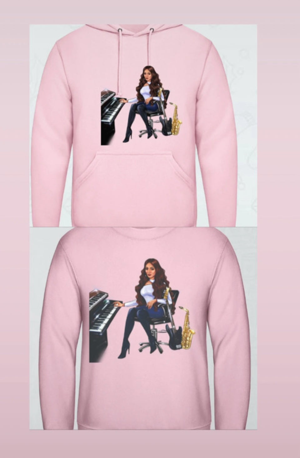 Bundle: Pullover (rosa) & Hoodie (rosa) - Musiker Merchandise Shop