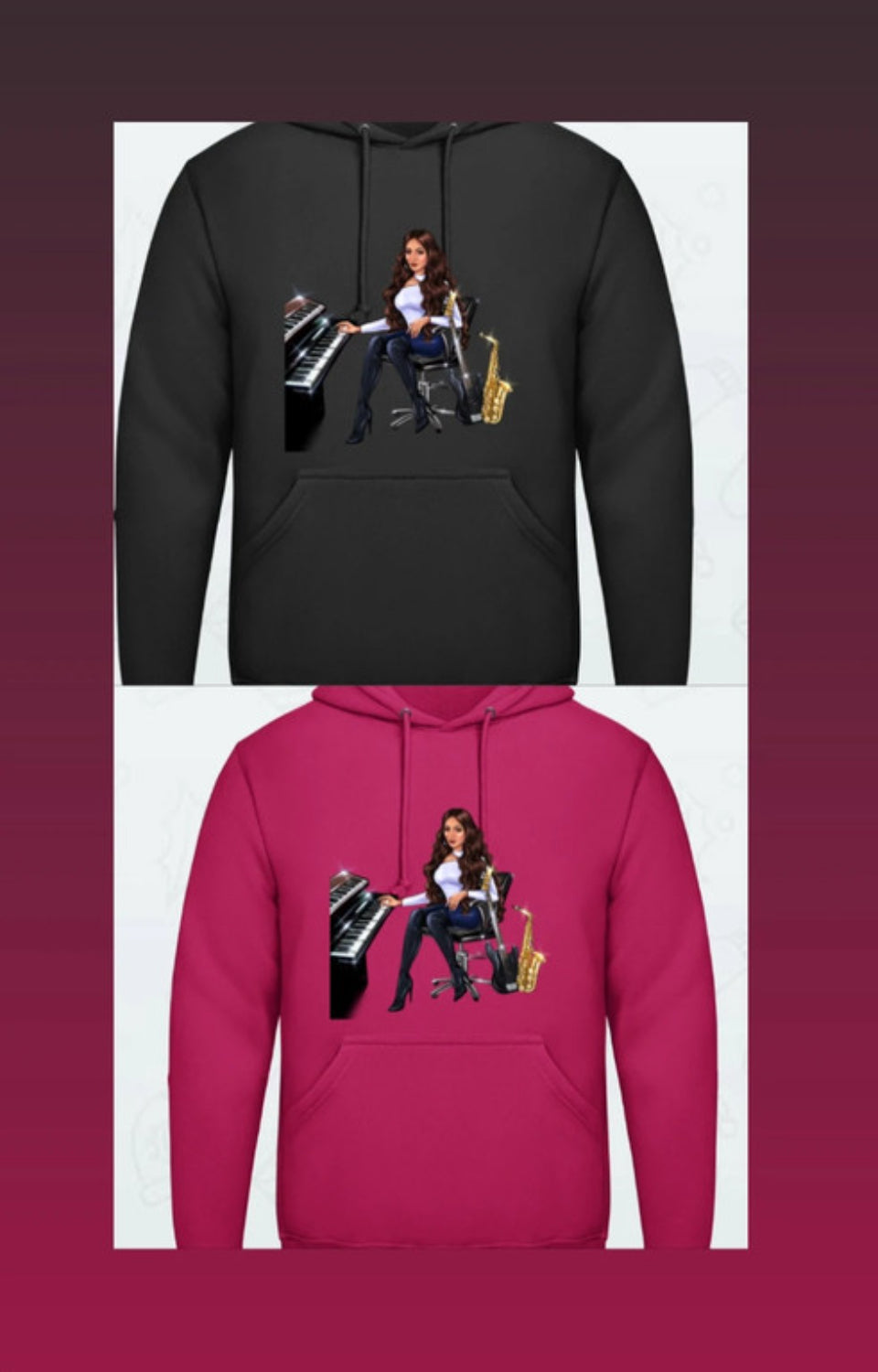 Bundle: 2 Hoodies (schwarz, pink) - Musiker Merchandise Shop