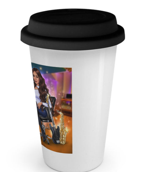 Coffee To Go Becher in schwarz für Musiker - Musiker Merchandise Shop