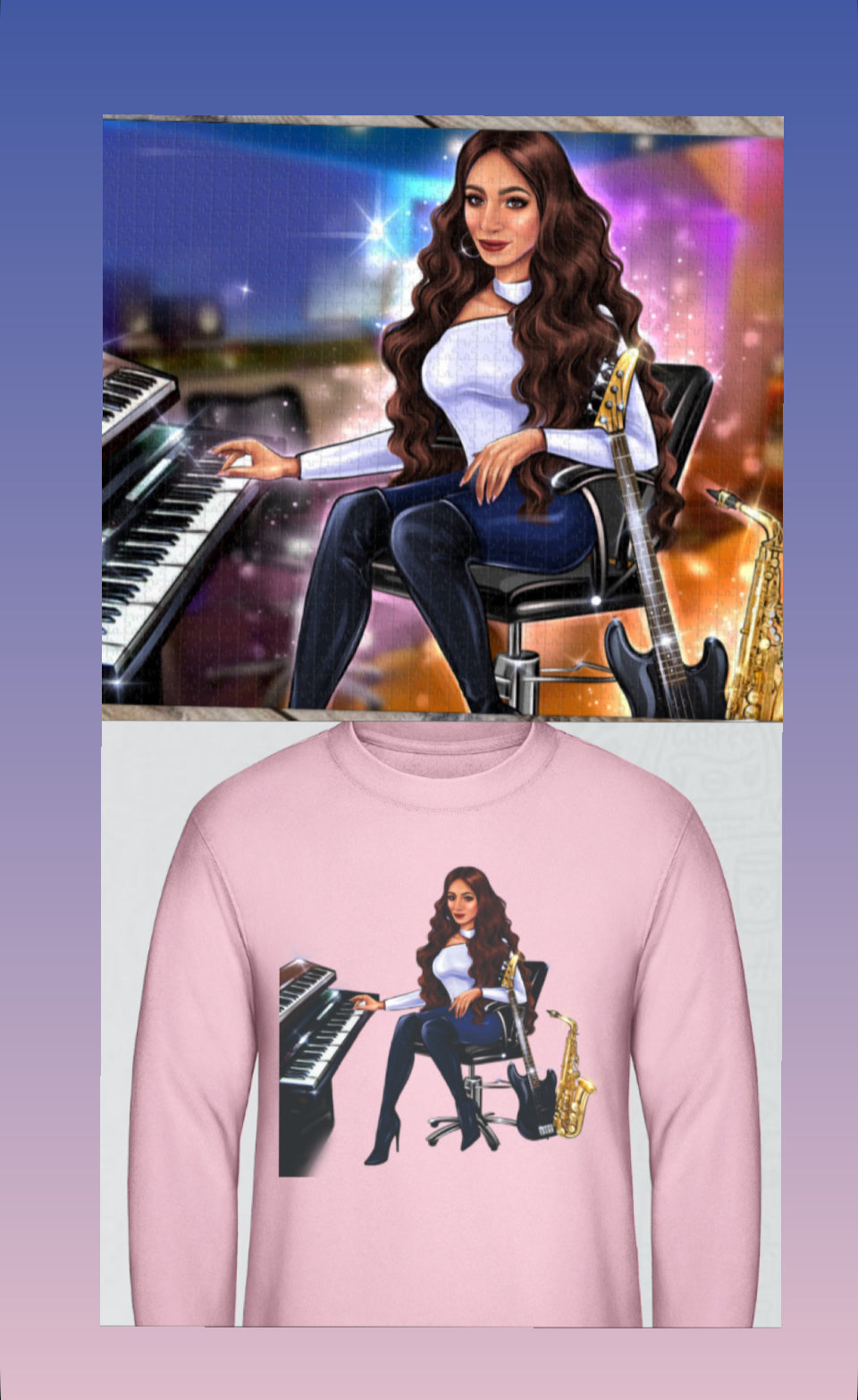 Bundle: Puzzle (1000 pieces) & Sweater (pink)