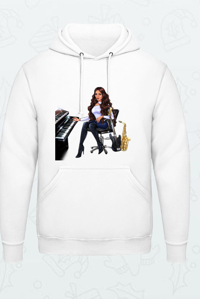 Bundle: 2 Hoodies (weiß, orange) - Musiker Merchandise Shop