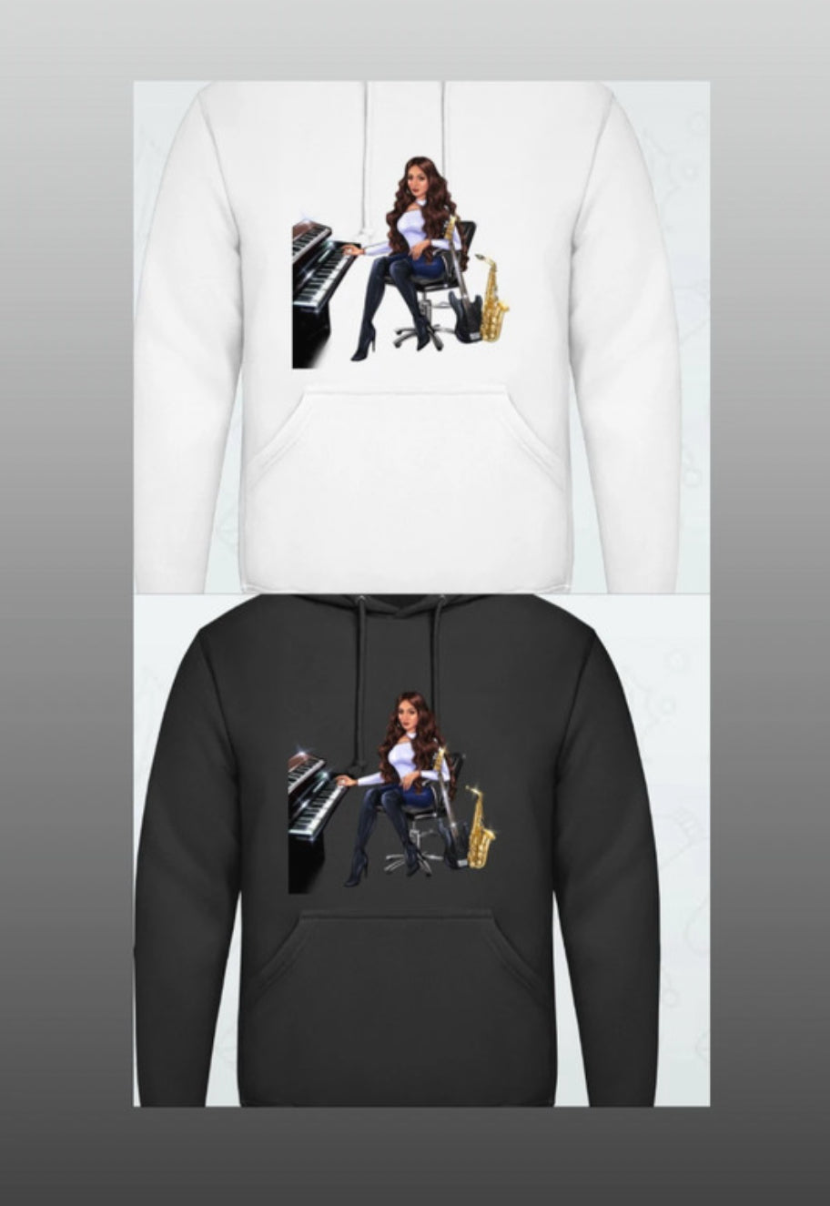 Bundle: 2 Hoodies (schwarz, weiß) - Musiker Merchandise Shop