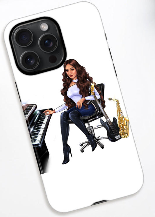 Bundle: Handyhülle (iPhone 15 Pro Max) & Hoodie (lila) - Musiker Merchandise Shop