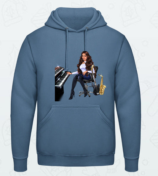 Bundle: Pullover (dunkelgrün) & Hoodie (hellblau) - Musiker Merchandise Shop