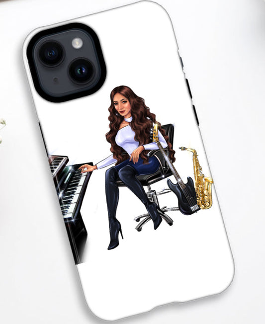 Bundle: Handyhülle (iPhone 14) & Hoodie (schwarz) - Musiker Merchandise Shop
