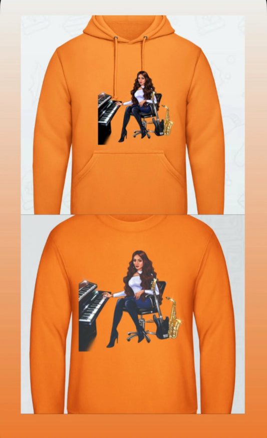 Bundle: Pullover (orange) & Hoodie (orange) - Musiker Merchandise Shop