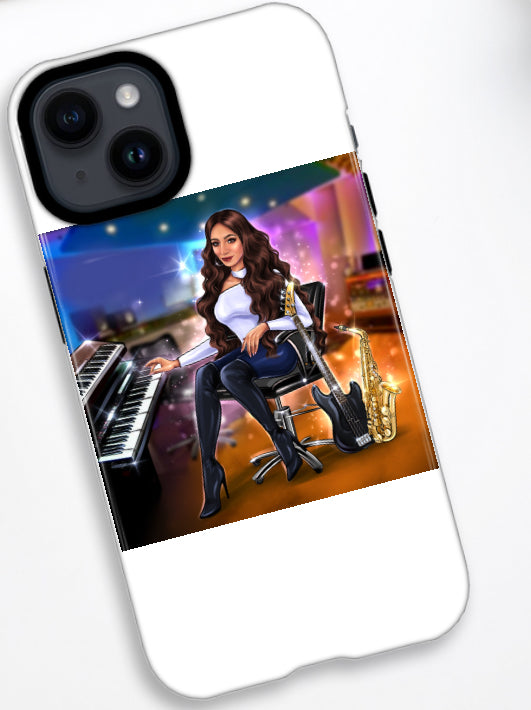 Bundle: Handyhülle (iPhone 14) & Hoodie (pink) - Musiker Merchandise Shop