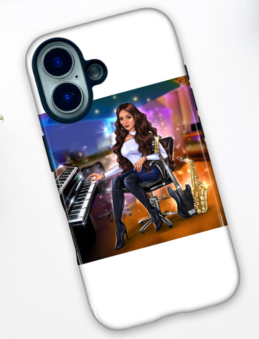 Bundle: Handyhülle (iPhone 16) & Hoodie (hellblau) - Musiker Merchandise Shop