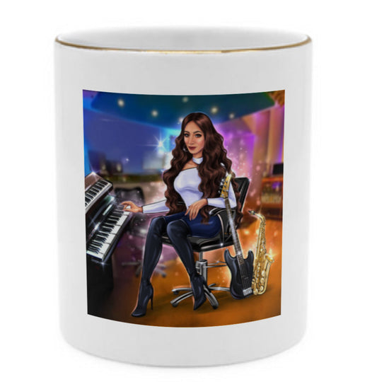 Bundle: Kissen (gelb) & Tasse (gold) - Musiker Merchandise Shop