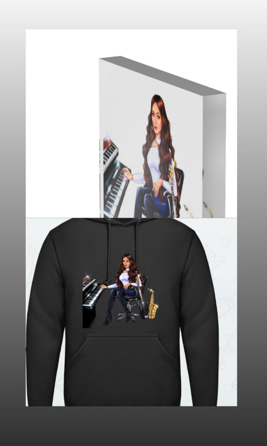 Acrylblock und Hoodie in schwarz für Musiker - Musiker Merchandise Shop