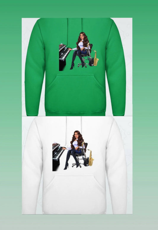 Bundle: 2 Hoodies (grün, weiß) - Musiker Merchandise Shop