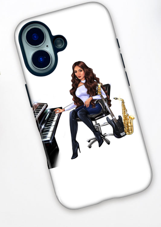 Bundle: Handyhülle (iPhone 16) & Hoodie (schwarz) - Musiker Merchandise Shop