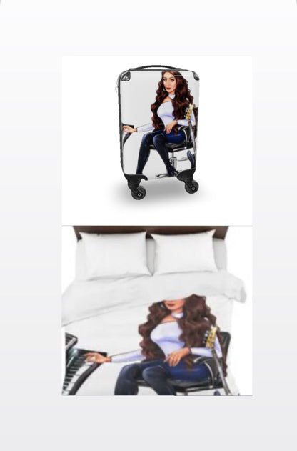 Bundle: Bettwäsche & Koffer (weiß) - Musiker Merchandise Shop