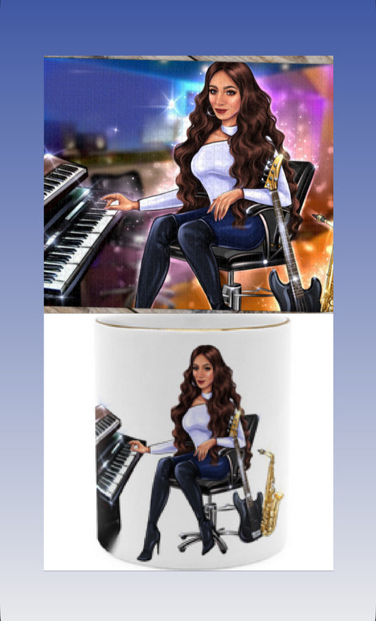 Tasse in gold und Puzzle für Musiker - Musiker Merchandise Shop 