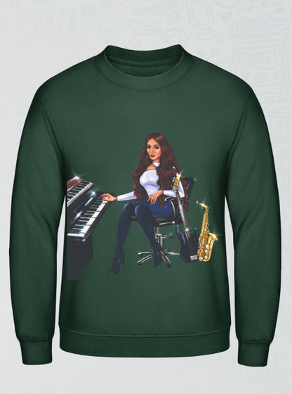 Bundle: Pullover (dunkelgrün) & Hoodie (hellblau) - Musiker Merchandise Shop