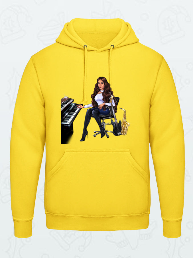 Hoodie in gelb für Musiker - Musiker Merchandise Shop