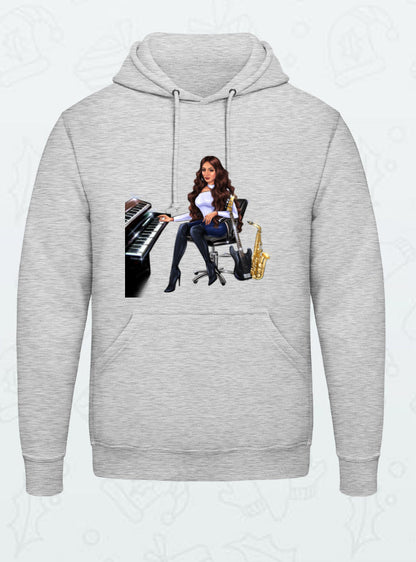 Hoodie in grau für Musiker - Musiker Merchandise Shop