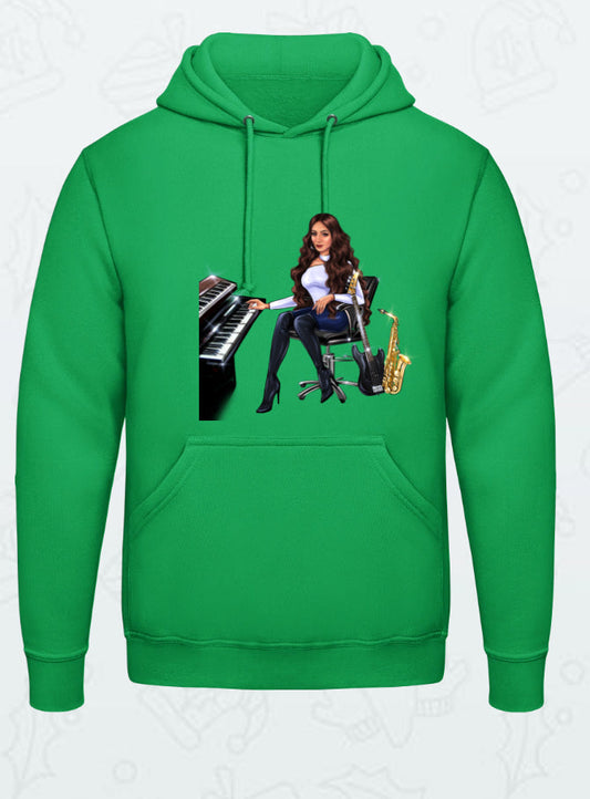 Hoodie in grün für Musiker - Musiker Merchandise Shop