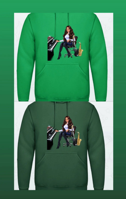 Musiker Hoodies in grün und dunkelgrün - Musiker Merchandise Shop