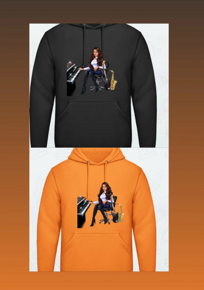 Bundle: 2 Hoodies (schwarz, orange) - Musiker Merchandise Shop