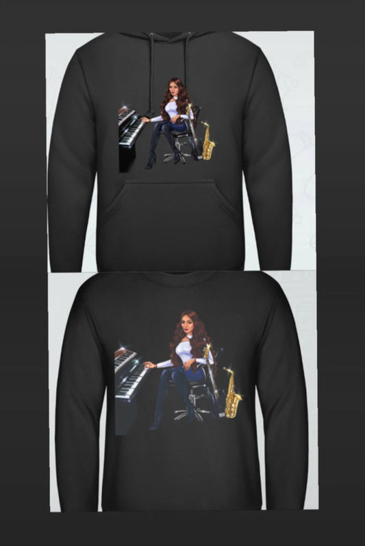 Bundle: Pullover (schwarz) & Hoodie (schwarz) - Musiker Merchandise Shop