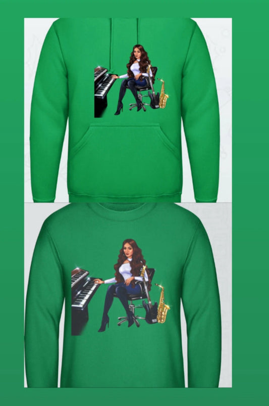 Bundle: Pullover (grün) & Hoodie (grün) - Musiker Merchandise Shop