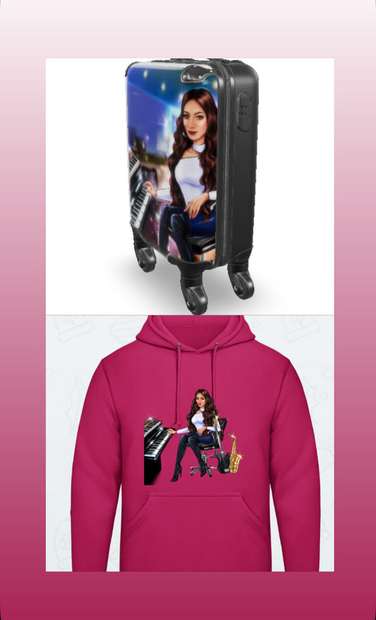 Koffer und Hoodie in pink für Musiker - Musiker Merchandise Shop