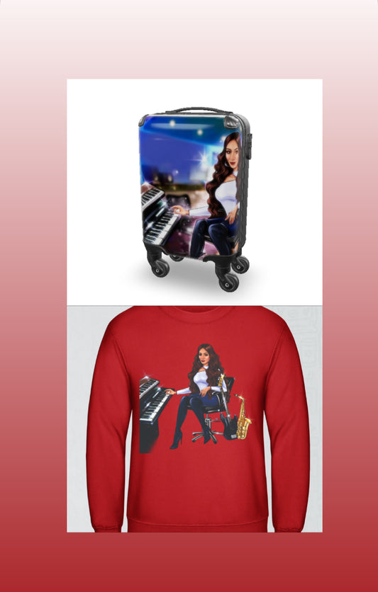 Bundle: Koffer & Pullover (rot) - Musiker Merchandise Shop