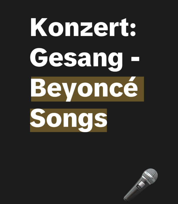 Livestream-Konzerte: Gesang - Beyoncé Songs - Musiker Merchandise Shop