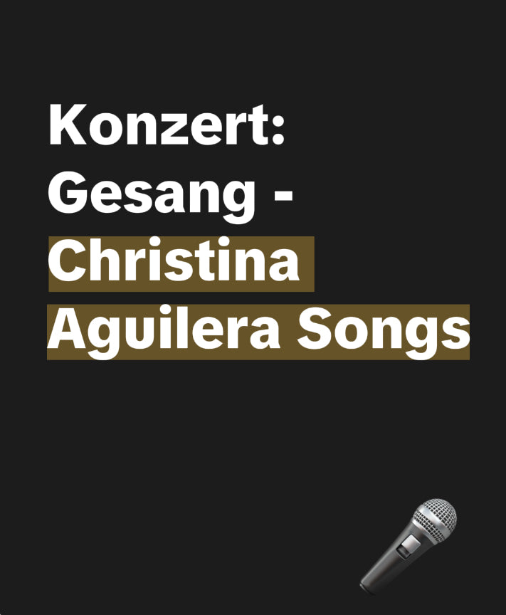 Livestream-Konzerte: Gesang - Christina Aguilera Songs - Musiker Merchandise Shop