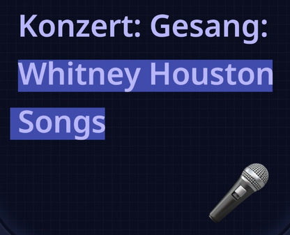 Livestream-Konzerte: Gesang - Whirney Houston Songs - Musiker Merchandise Shop