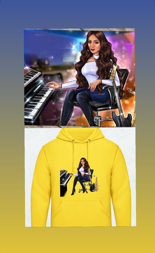 Puzzle und Hoodie in gelb für Musiker - Musiker Merchandise Shop