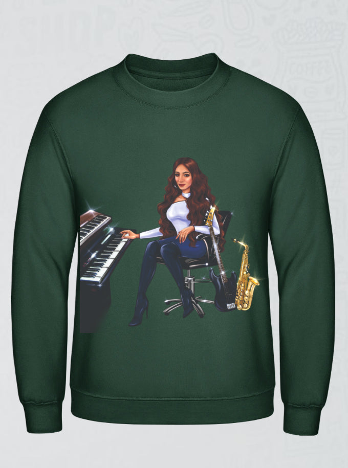 Pullover in dunkelgrün für Musiker - Musiker Merchandise Shop