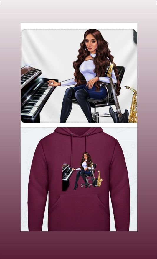 Bundle: Kuscheldecke & Hoodie (burgunderrot) - Musiker Merchandise Shop