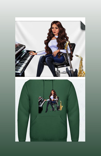 Kuscheldecke und Hoodie in dunkelgrün für Musiker - Musiker Merchandise Shop 