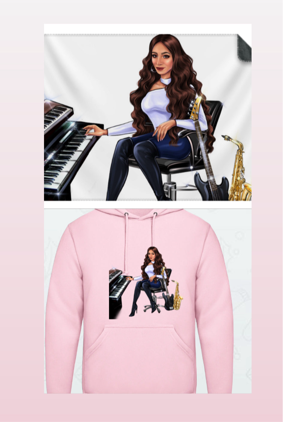 Bundle: Kuscheldecke & Hoodie (rosa) - Musiker Merchandise Shop
