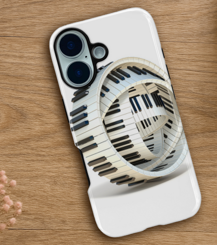 Musiker Handyhülle iPhone 17 mit Klaviertasten Motiv- Musiker Merchandise Shop