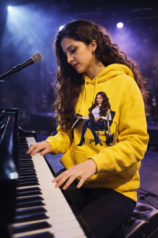 Musiker Hoodie in gelb - Musiker Merchandise Shop