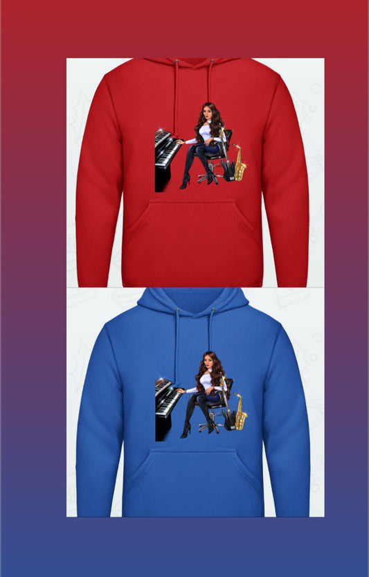 Bundle: 2 Hoodies (rot, blau) - Musiker Merchandise Shop 