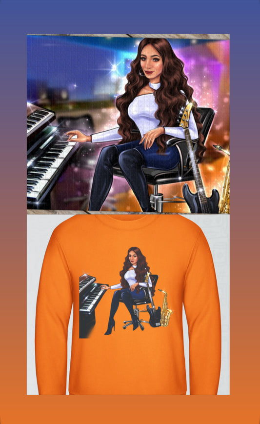 Pullover in orange und Puzzle für Musiker - Musiker Merchandise Shop