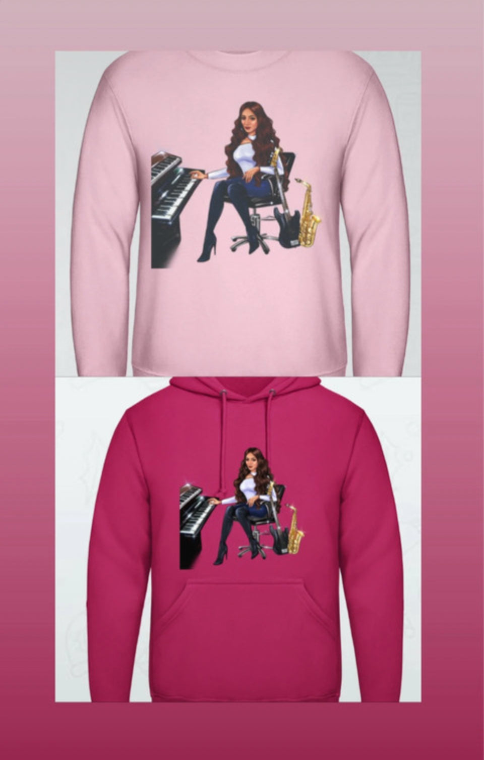 Bundle: Pullover (rosa) & Hoodie (pink) - Musiker Merchandise Shop