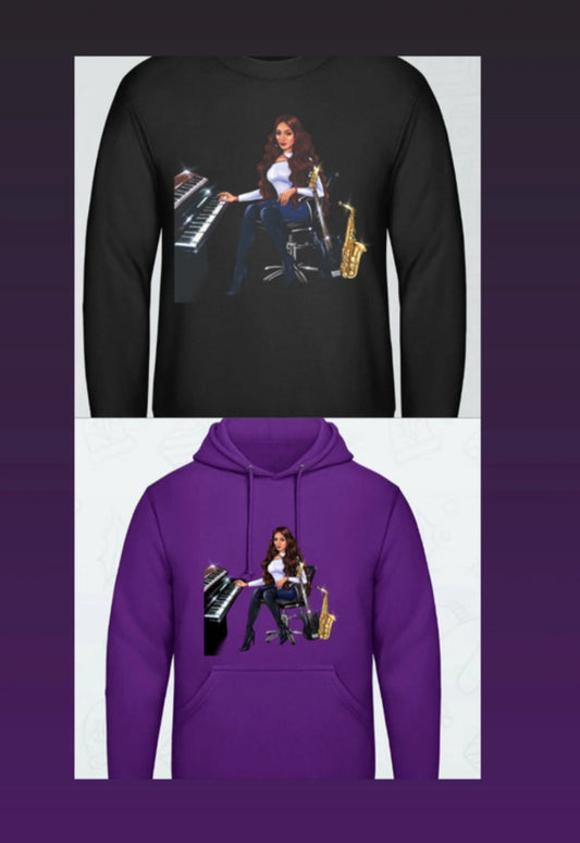 Bundle: Pullover (schwarz) & Hoodie (lila) - Musiker Merchandise Shop