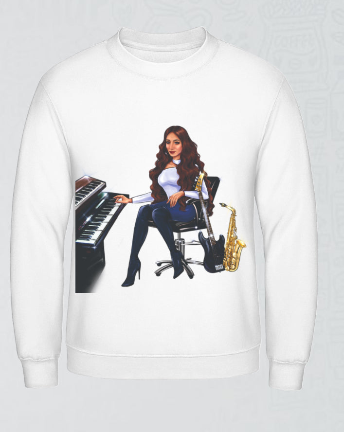 Pullover in weiß für Musiker - Musiker Merchandise Shop