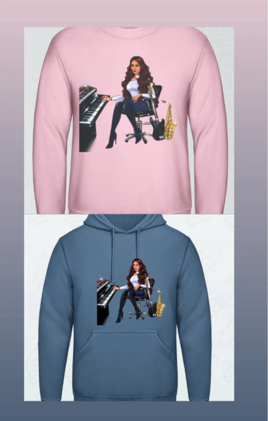 Bundle: Pullover (rosa) & Hoodie (hellblau) - Musiker Merchandise Shop