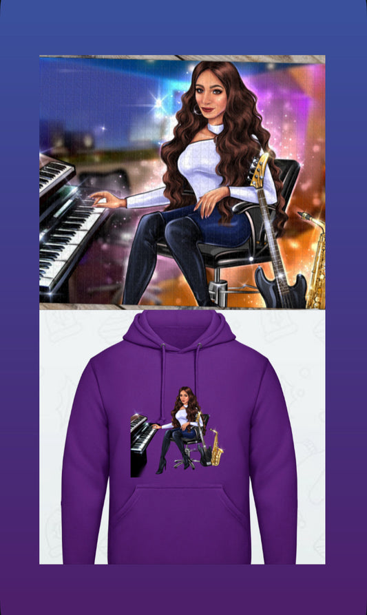 Puzzle und Hoodie in lila für Musiker - Musiker Merchandise Shop 