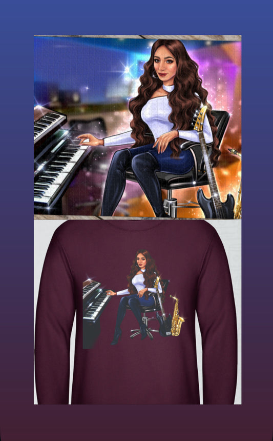 Puzzle und Pullover in burgunderrot für Musiker - Musiker Merchandise Shop