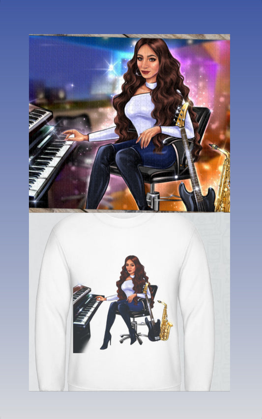 Pullover in weiß und Puzzle für Musiker - Musiker Merchandise Shop