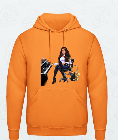 Hoodie in orange für Musiker - Musiker Merchandise Shop