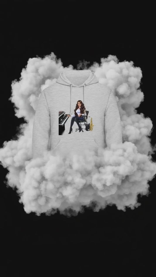 Produktvideo Hoodie in grau für Musiker